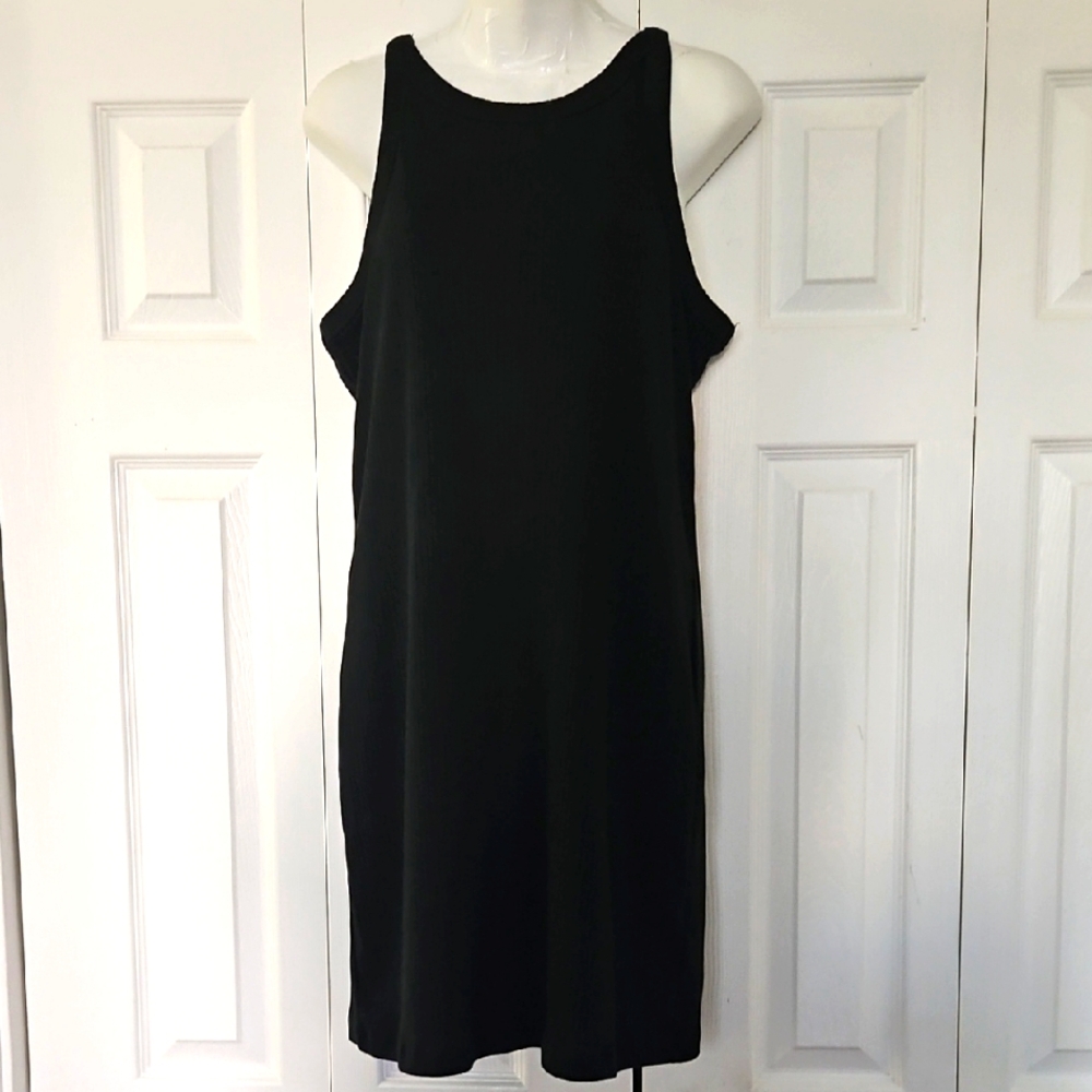 GAP Ribbed T Shirt Black Sleeveless Dress